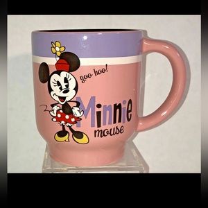 DISNEY STORE Minnie Mouse Yoo Hoo! W/ Shopping Bags Pink Coffee Mug Tea Cup 10oz